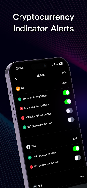 Skrin makluman harga aplikasi CoinGlass, sebab utama untuk menyelesaikan coinglass app download